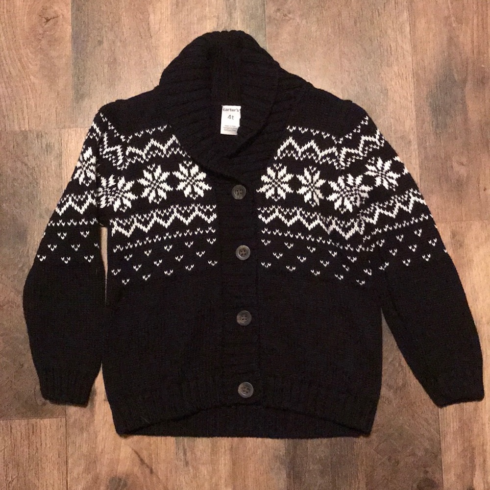 Black and white winter sweater